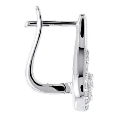 14K White Gold Swirl Diamond Earrings For Women 0.75ct -The King Of Accessories 14k swirl diamond earrings 075ct p 22553back