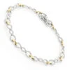 Two Tone 14K Yellow Gold Round Diamond Bracelet For Women 0.7ct
