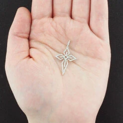 14K White Gold Cross Pendant 0.32ct -The King Of Accessories 14k white gold cross pendant 032ct p 42046box