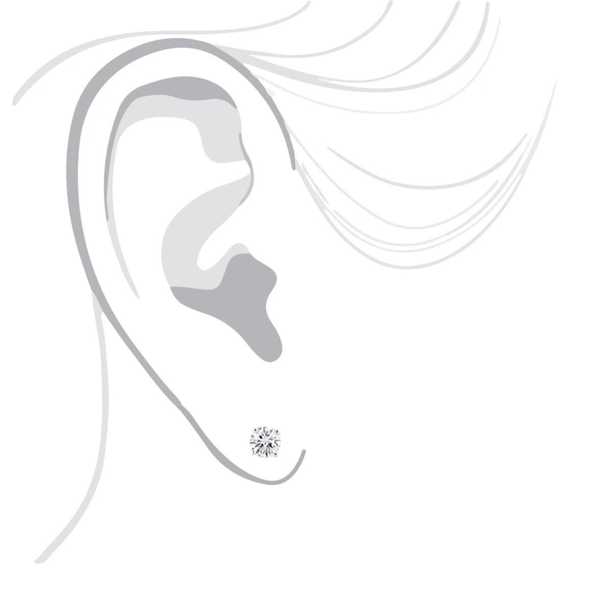 14K White Gold Diamond Stud Earrings Round Cut 1.50ct 5 14K White Gold Diamond Stud Earrings Round Cut 1.50ct - Image 5