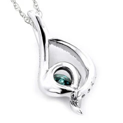 14K White Gold Ladies Blue Diamond Necklace 0.35ct La Minor -The King Of Accessories 14k white gold ladies blue diamond necklace 035ct la minor 2