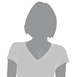 14K White Gold Ladies Blue Diamond Necklace 0.35ct La Minor -The King Of Accessories 14k white gold ladies blue diamond necklace 035ct la minor 3