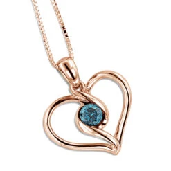 14K White Gold Single Blue Diamond Heart Necklace For Women Pendant 10 14K White Gold Single Blue Diamond Heart Necklace For Women Pendant -The King Of Accessories 14k white gold single blue diamond heart necklace for women pendant ro