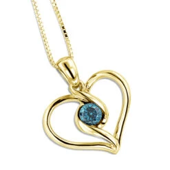 14K White Gold Single Blue Diamond Heart Necklace For Women Pendant 9 14K White Gold Single Blue Diamond Heart Necklace For Women Pendant -The King Of Accessories 14k white gold single blue diamond heart necklace for women pendant ye