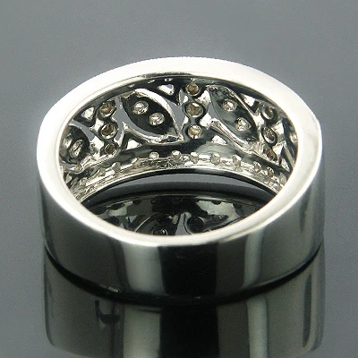 14K White Gold Vintage Style Diamond Ring Floral 0.89ct 2 14K White Gold Vintage Style Diamond Ring Floral 0.89ct - Image 2