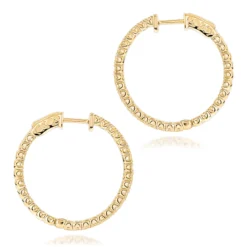 14K Yellow Gold Yellow Diamond Hoop Earrings 2 Carats Inside Out Design By Luxurman 9 14K Yellow Gold Yellow Diamond Hoop Earrings 2 Carats Inside Out Design By Luxurman -The King Of Accessories 14k yellow diamond hoop earrings 2 carats inside out design by luxurman backye