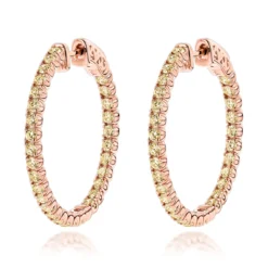 14K Yellow Gold Yellow Diamond Hoop Earrings 2 Carats Inside Out Design By Luxurman 8 14K Yellow Gold Yellow Diamond Hoop Earrings 2 Carats Inside Out Design By Luxurman -The King Of Accessories 14k yellow diamond hoop earrings 2 carats inside out design by luxurman ro