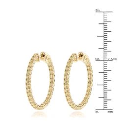 14K Yellow Gold Yellow Diamond Hoop Earrings 2 Carats Inside Out Design By Luxurman 11 14K Yellow Gold Yellow Diamond Hoop Earrings 2 Carats Inside Out Design By Luxurman -The King Of Accessories 14k yellow diamond hoop earrings 2 carats inside out design by luxurman rulerye