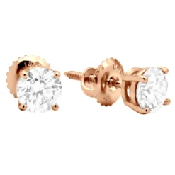 14K Yellow Gold Diamond Stud Earrings Round Cut 1.50ct -The King Of Accessories 14k yellow gold diamond stud earrings round cut 150ct p 5637 rose
