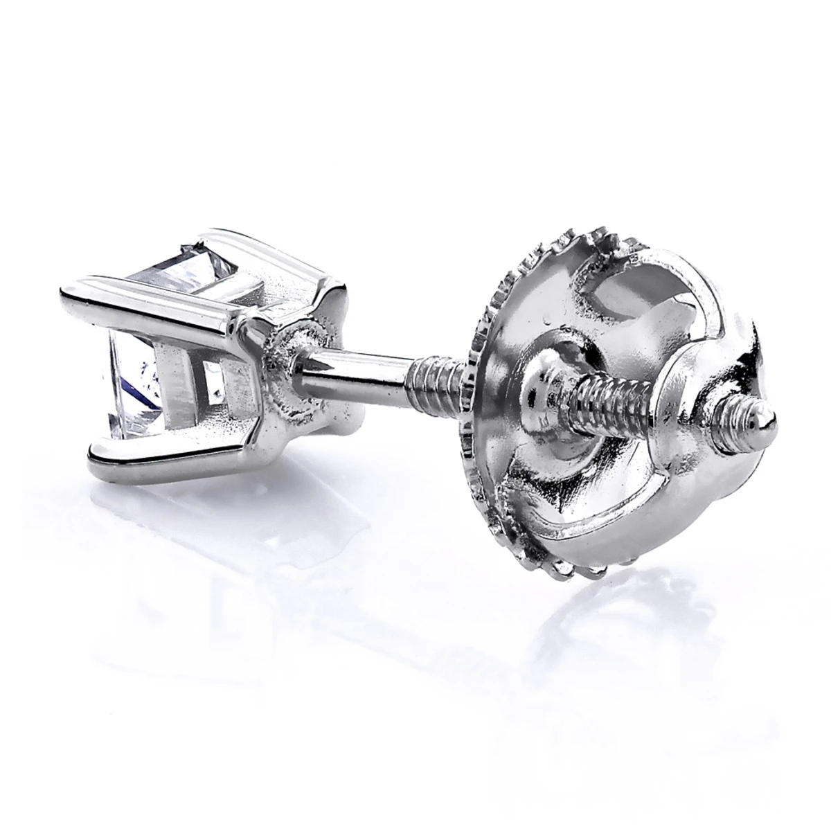 14K Yellow Gold Princess Diamond Stud Earrings 0.25ct 4 14K Yellow Gold Princess Diamond Stud Earrings 0.25ct - Image 4