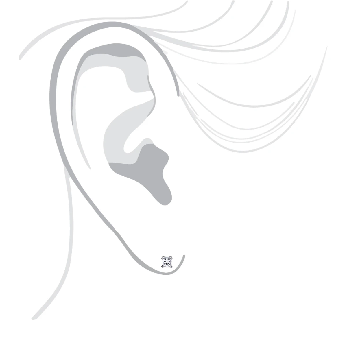 14K Yellow Gold Princess Diamond Stud Earrings 0.25ct 5 14K Yellow Gold Princess Diamond Stud Earrings 0.25ct - Image 5