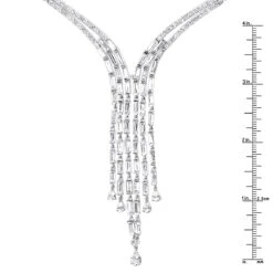 18K White Gold Antique Style Ladies Diamond Necklace Round Baguette Pear Diamonds 11 18K White Gold Antique Style Ladies Diamond Necklace Round Baguette Pear Diamonds -The King Of Accessories 18k gold antique style ladies diamond necklace round baguette pear diamonds rulerwh