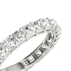 18K White Gold Asscher Cut Diamond Eternity Ring 3ct Anniversary Band By Luxurman 12 18K White Gold Asscher Cut Diamond Eternity Ring 3ct Anniversary Band By Luxurman -The King Of Accessories 18k gold asscher cut diamond eternity ring 3ct anniversary band by luxurman boxwh