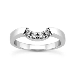 Thin 18K White Gold Diamond Engagement Band 0.06ct
