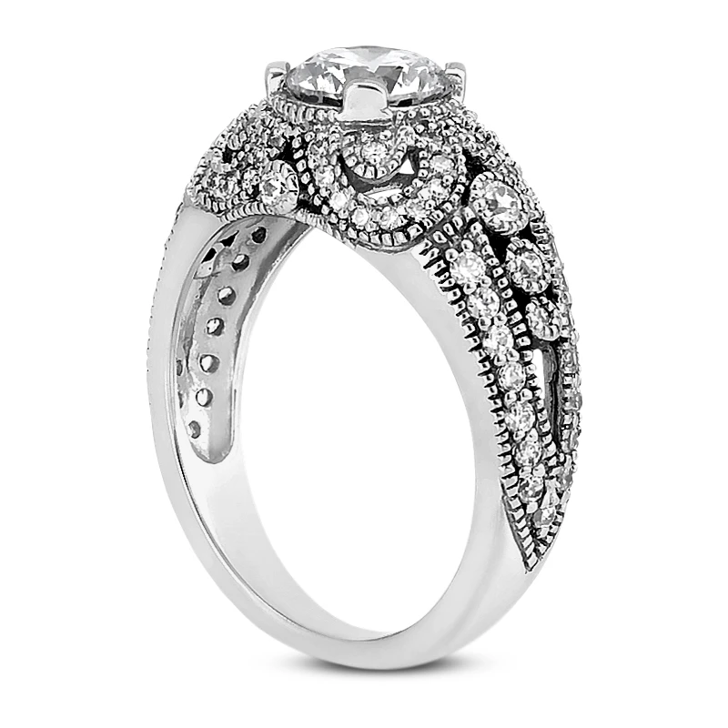 18K White Gold Diamond Engagement Ring 1.33ct 3.3mm 4 18K White Gold Diamond Engagement Ring 1.33ct 3.3mm - Image 4