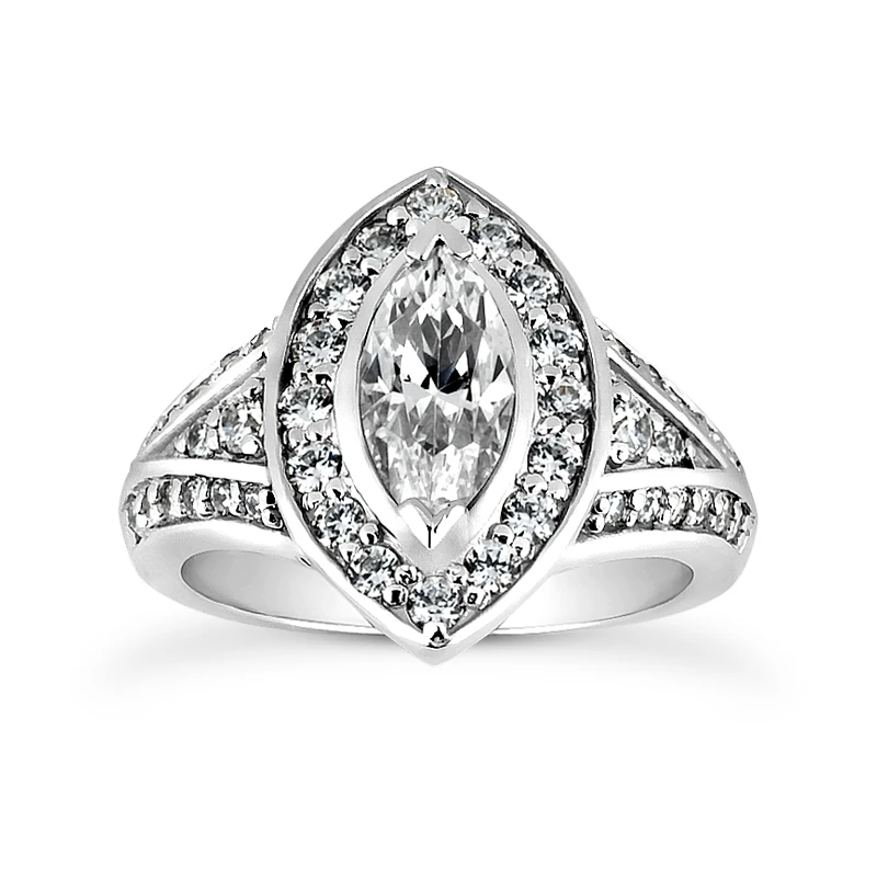 18K White Gold Diamond Engagement Ring 1.42ct 7.8mm 1 18K White Gold Diamond Engagement Ring 1.42ct 7.8mm