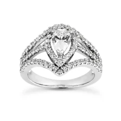 18K White Gold Diamond Engagement Ring 1.49ct 6.1mm