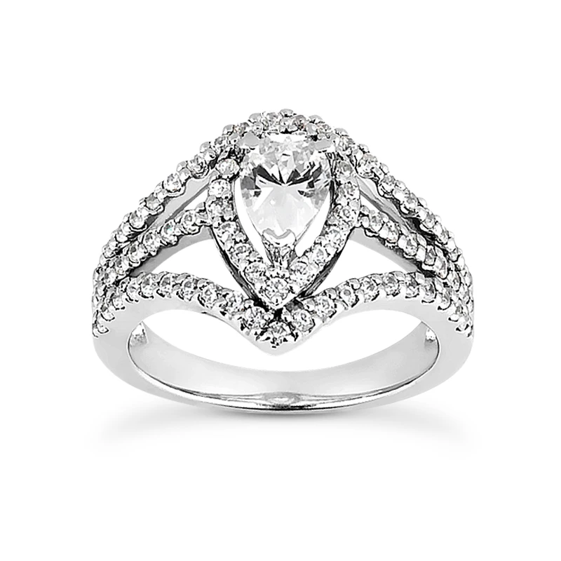 18K White Gold Diamond Engagement Ring 1.49ct 6.1mm 1 18K White Gold Diamond Engagement Ring 1.49ct 6.1mm