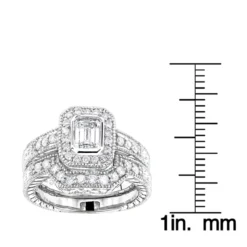 18K White Gold Diamond Engagement Ring Set 1.28ct -The King Of Accessories 18k gold diamond engagement ring set 128ct p 34934 rulerwh