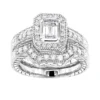 18K White Gold Diamond Engagement Ring Set 1.28ct