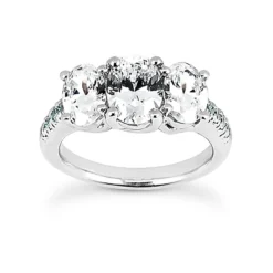 18K White Gold Diamond Engagement Ring Set 1.48ct Band: 2.5mm, Eng.: 2.6mm -The King Of Accessories 18k gold diamond engagement ring set 148ct p 33188 back white 20220426