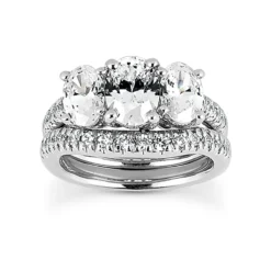 18K White Gold Diamond Engagement Ring Set 1.48ct Band: 2.5mm, Eng.: 2.6mm