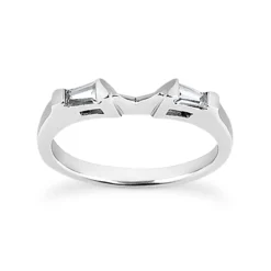 Thin 18K White Gold Diamond Engagement Wedding Ring 0.14ct
