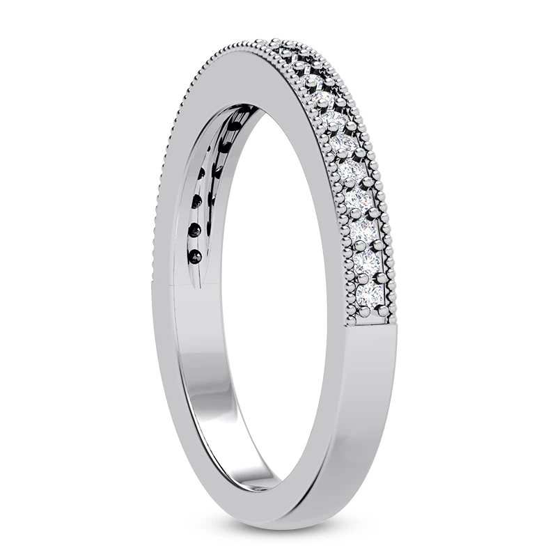 Thin 18K White Gold Diamond Engagement Wedding Ring 0.23ct 4 Thin 18K White Gold Diamond Engagement Wedding Ring 0.23ct - Image 4