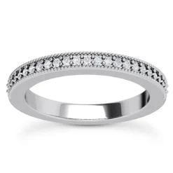 Thin 18K White Gold Diamond Engagement Wedding Ring 0.23ct
