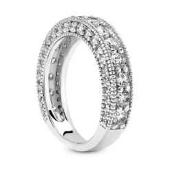 18K White Gold Diamond Engagement Wedding Ring For Women By Luxurman 1.5ct -The King Of Accessories 18k gold diamond engagement wedding ring 144ct p 34604 back white 20220426