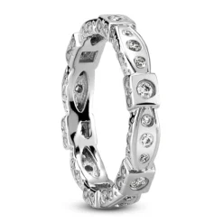 18K White Gold Diamond Eternity Band 0.24ct 12 18K White Gold Diamond Eternity Band 0.24ct -The King Of Accessories 18k gold diamond eternity band 024ct p 30581 back white 20220426