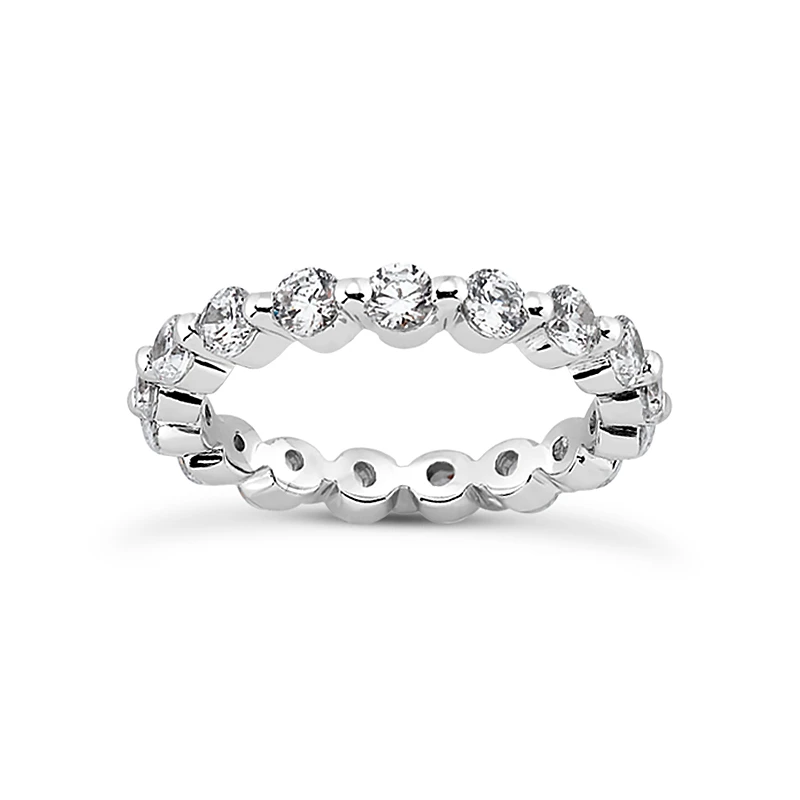 Thin 18K White Gold Diamond Eternity Band 1.33ct 1 Thin 18K White Gold Diamond Eternity Band 1.33ct