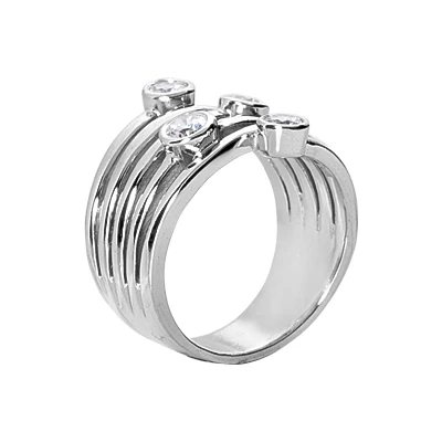 18K White Gold Diamond Right Hand Ring 0.51ct 3 18K White Gold Diamond Right Hand Ring 0.51ct - Image 3