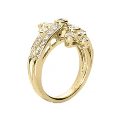18K White Gold Diamond Right Hand Women's Ring 0.36ct 24.3mm -The King Of Accessories 18k gold diamond right hand womens ring 036ct p 31585 back yellow 20220426