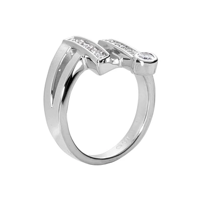 18K White Gold Diamond Right Hand Women's Ring 0.36ct 21.1mm 3 18K White Gold Diamond Right Hand Women's Ring 0.36ct 21.1mm - Image 3