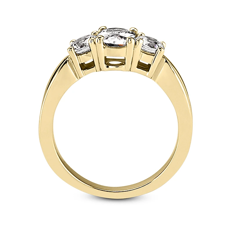 Thin 18K White Gold Diamond Three Stones Engagement Ring 1.05ct 3.7mm 8 Thin 18K White Gold Diamond Three Stones Engagement Ring 1.05ct 3.7mm - Image 8