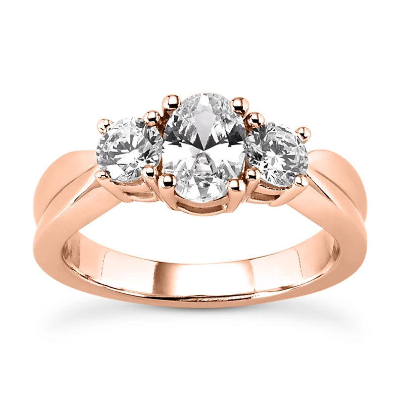 Thin 18K White Gold Diamond Three Stones Engagement Ring 1.05ct 3.7mm 3 Thin 18K White Gold Diamond Three Stones Engagement Ring 1.05ct 3.7mm - Image 3