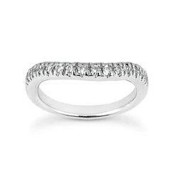Thin 18K White Gold Diamond Wedding Band 0.30ct