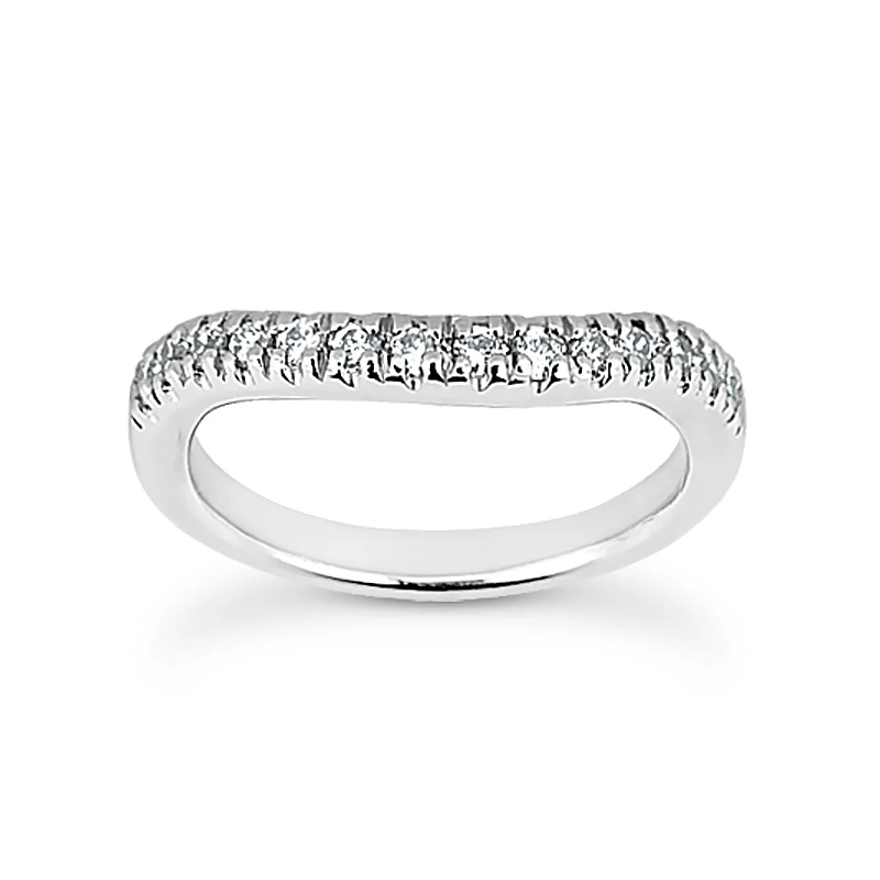 Thin 18K White Gold Diamond Wedding Band 0.30ct 1 Thin 18K White Gold Diamond Wedding Band 0.30ct