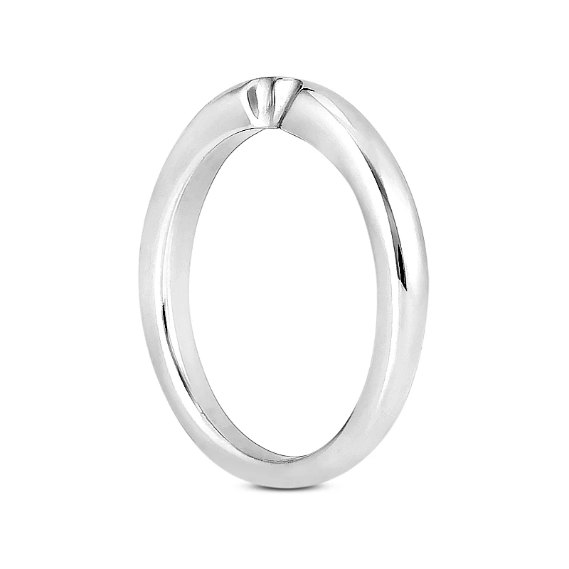 Thin 18K White Gold Engagement Wedding Band 2.5mm 4 Thin 18K White Gold Engagement Wedding Band 2.5mm - Image 4