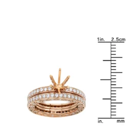 18K Rose Gold Eternity Diamond Engagement Ring Set 1.82ct 11 18K Rose Gold Eternity Diamond Engagement Ring Set 1.82ct -The King Of Accessories 18k gold eternity diamond engagement ring set 182ct p 6067 rulerro