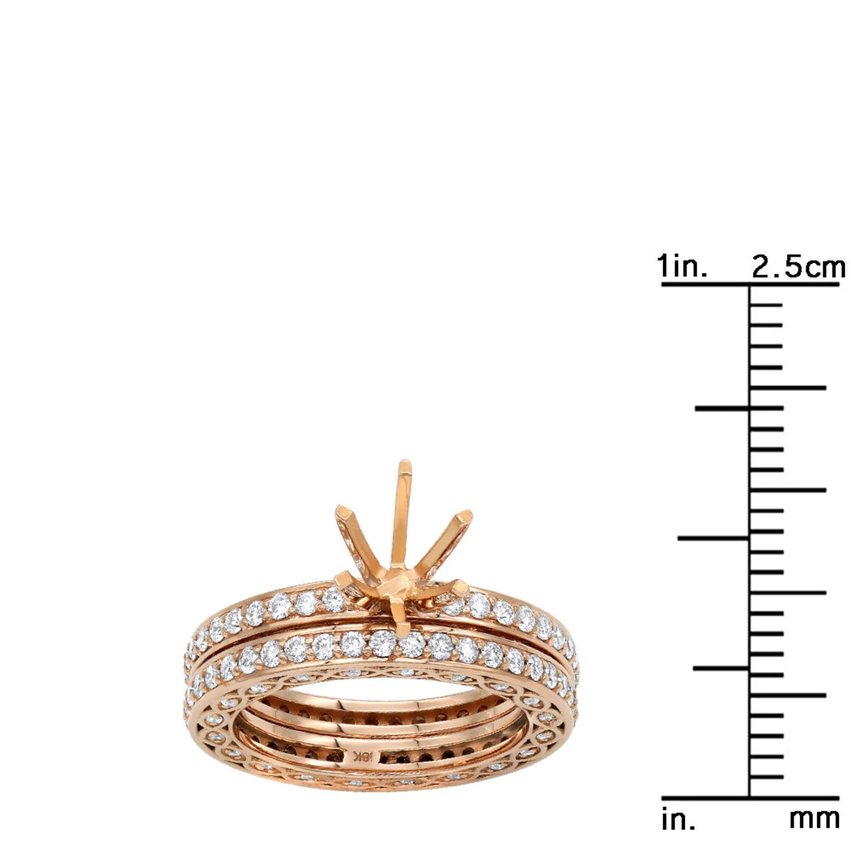 18K Rose Gold Eternity Diamond Engagement Ring Set 1.82ct 6 18K Rose Gold Eternity Diamond Engagement Ring Set 1.82ct - Image 6