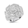 18K White Gold Statement Flower Diamond Engagement Ring LUCCELLO 3.25ct