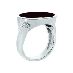 18K White Gold Ladies Black Onyx Ring 0.10ct -The King Of Accessories 18k gold ladies black onyx ring 010ct p 32906 back white 20220426