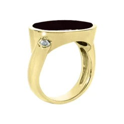 18K White Gold Ladies Black Onyx Ring 0.10ct -The King Of Accessories 18k gold ladies black onyx ring 010ct p 32906 back yellow 20220426