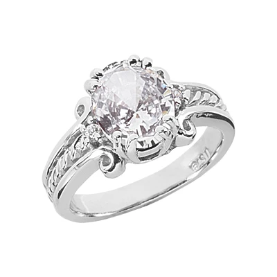 18K White Gold Ladies Diamond Ring 3.05ct 1 18K White Gold Ladies Diamond Ring 3.05ct
