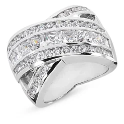 18K White Gold Ladies Diamond Ring 3.43ct