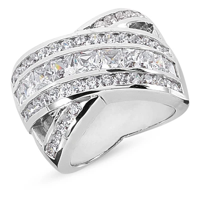 18K White Gold Ladies Diamond Ring 3.43ct 1 18K White Gold Ladies Diamond Ring 3.43ct