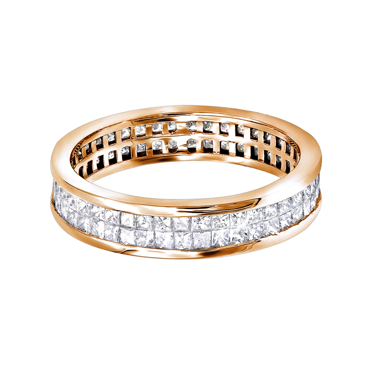 Thin 18K White Gold Princess Diamond Eternity Ring 1.29ct 3 Thin 18K White Gold Princess Diamond Eternity Ring 1.29ct - Image 3