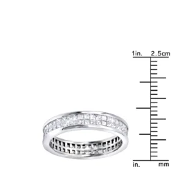 Thin 18K White Gold Princess Diamond Eternity Ring 1.29ct 9 Thin 18K White Gold Princess Diamond Eternity Ring 1.29ct -The King Of Accessories 18k gold princess diamond eternity ring 129ct p 6999 rulerwh
